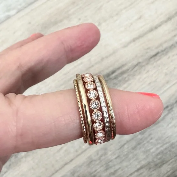 Mixed Metal Stackable Rings - Picture 6 of 6